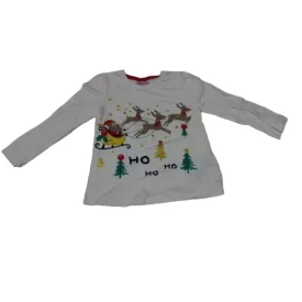   92-es fehér rénszarvasos karácsonyi pamutfelső kislánynak - So Cute