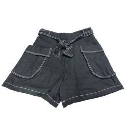 164-es fekete vászon rövidnadrág, short lánynak - Zara