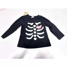 92-es fekete csontvázas szivecskés pamutfelső - H&M