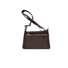 Sötétbarna lukacsos mintás női bőr válltáska, crossbody, táska, ridikül - ÚJ