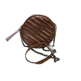   Barna kör alakú steppelt műbőr kistáska, crossbody - ÚJ