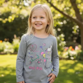 122-es szürke unikornisos pamutfelső - Little Kids