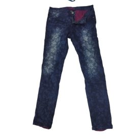 164-es pamuttal bélelt lány mintás farmernadrág - C&A