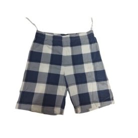   146-152-es fehér-kék kockás puha pamut short, rövidnadrág - H&M