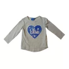 92-es szürke átfordítós simogatós flitteres pamutfelső - Frozen, Jégvarázs - ÚJ