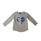 92-es szürke átfordítós simogatós flitteres pamutfelső - Frozen, Jégvarázs - ÚJ