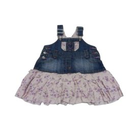   74-es kék-rózsaszín fodros kantáros ruha - Marks & Spencer