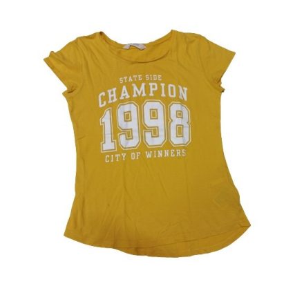 158-164-es sárga feliratos-számos lány póló - H&M