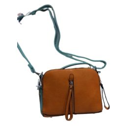 Türkiz-barna kocka formájú női táska - ÚJ