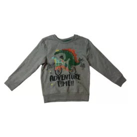 116-os szürke dínós pulóver - ÚJ