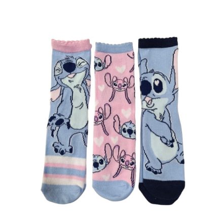 27-30-as lány zoknik, 3 pár egyben - Lilo & Stitch - ÚJ