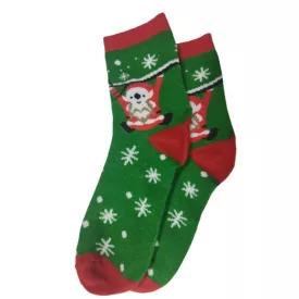 38-41-es zöld-piros karácsonyi zokni - ÚJ