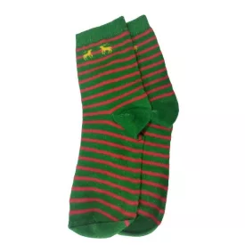 38-41-es zöld-piros csíkos karácsonyi zokni - ÚJ