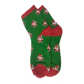 38-41-es zöld-piros mikulásos karácsonyi zokni - ÚJ