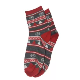 38-41-es piros-szürke karácsonyi zokni - ÚJ