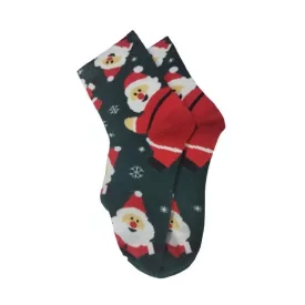   38-41-es sötétzöld-piros mikulásos karácsonyi zokni - ÚJ