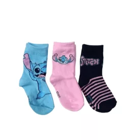   23-26-os lány rövid szárú zoknik, 3 pár egyben - Lilo & Stitch - ÚJ