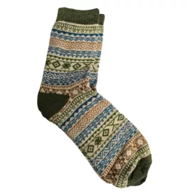   Felnőtt méretű meleg zokni, khaki mintás, kb. 37-41-es méret - ÚJ