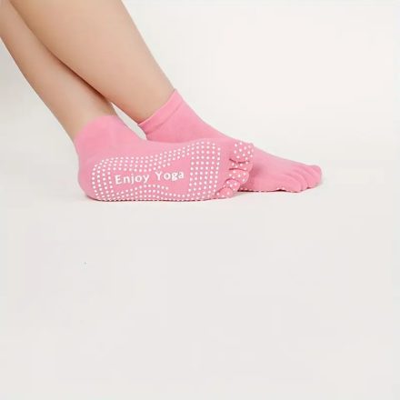 Rózsaszín lábujjas lábujjközös csúszásgátlós jógazokni, zokni - ÚJ