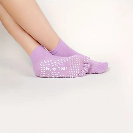 Lila lábujjas lábujjközös csúszásgátlós jógazokni, zokni - ÚJ
