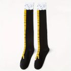 Fehér-sárga tyúklábmintás női vagy kamasz vicces térdzokni - ÚJ