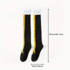 Fehér-sárga tyúklábmintás női vagy kamasz vicces térdzokni - ÚJ