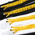 Fehér-sárga tyúklábmintás női vagy kamasz vicces térdzokni - ÚJ