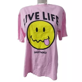 158-as rózsaszín feliratos póló - Smiley