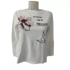 164-es törtfehér átfordítós flitteres virágos pamutfelső - Zara