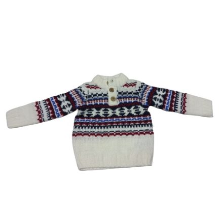 98-104-es fehér kötött vastagabb pulóver fiúnak - Lupilu