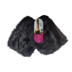   Női vagy nagylány fekete rövid szőrmés lábszárvédő - Aura.Via - ÚJ
