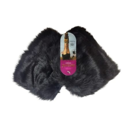 Női vagy nagylány fekete rövid szőrmés lábszárvédő - Aura.Via - ÚJ