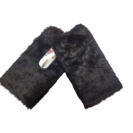   Női vagy nagylány fekete szőrmés lábszárvédő - Aura.Via - ÚJ
