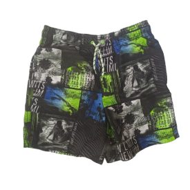   146-152-es zöld-fekete mintás short, úszóshort hálós béléssel - C&A