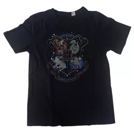 152-158-as sötétkék mintás póló - Harry Potter