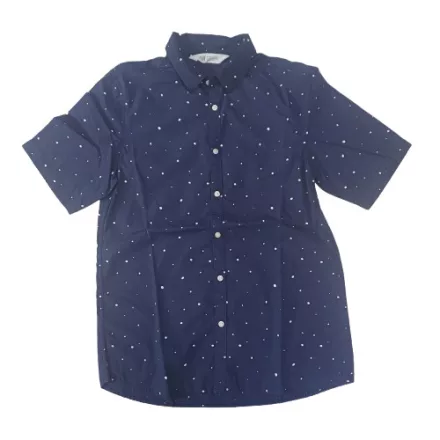 158-as sötétkék pöttyös elegáns rövid ujjú ing - H&M
