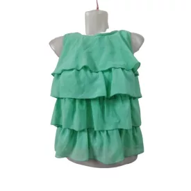 158-as zöld ujjatlan fodros blúz - H&M