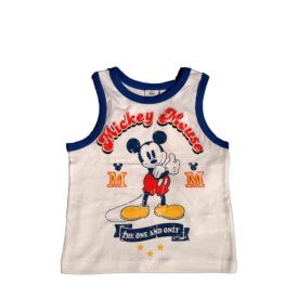 128-as fehér ujjatlan póló - Miki Egér - ÚJ