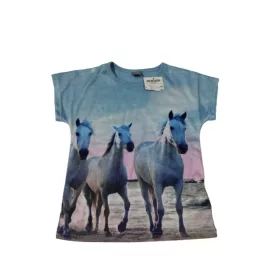 110-es kék lovas, lovacskás póló - Kiki & Koko - ÚJ