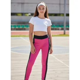146-152-es pink-fekete sport leggings - Ergeenomixx