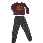 134-140-es kék-bordó unisex polár pizsama - Harry Potter