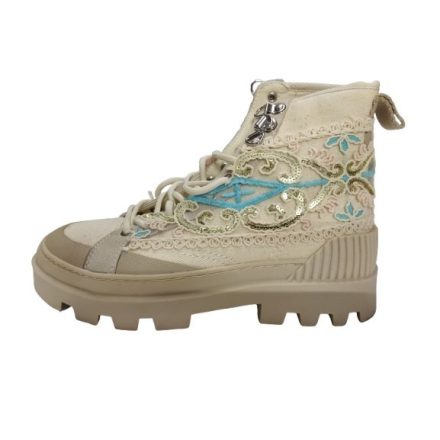 38-as vajszínű hímzett rátétes bakancs - Zara - ÚJ