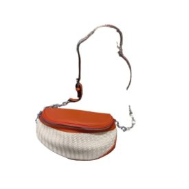   Narancssárga női műbőr övtáska jellegű válltáska, ridikül - ÚJ