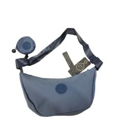   Denimkék nagyméretű gyöngyvászon övtáska kis pénztárcával - ÚJ