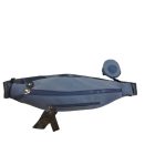 Denimkék nagyméretű gyöngyvászon övtáska kis pénztárcával - ÚJ