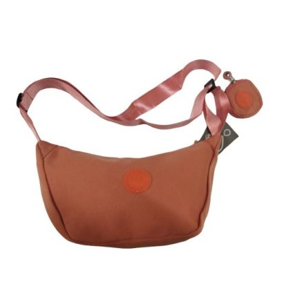 Korallszínű nagyméretű gyöngyvászon övtáska kis pénztárcával - ÚJ