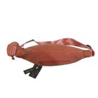 Korallszínű nagyméretű gyöngyvászon övtáska kis pénztárcával - ÚJ