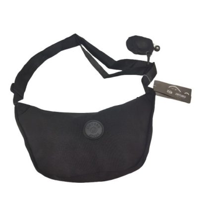 Fekete nagyméretű gyöngyvászon övtáska kis pénztárcával - ÚJ