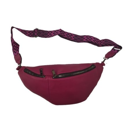 Pink nagyméretű műbőr övtáska díszes pánttal - ÚJ