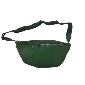 Zöld nagyméretű műbőr övtáska díszes pánttal - ÚJ